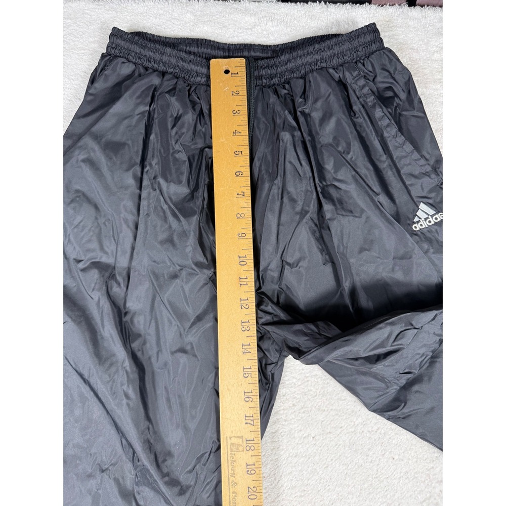 Adidas Track Pants Mens XL Black 90's Y2K Vintage 3-Stripe Nylon Wind Pants - Picture 4 of 9